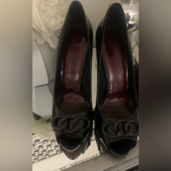 Jessica Simpson patent leather shoe with peep toe sz 10 - Picture 1 of 8